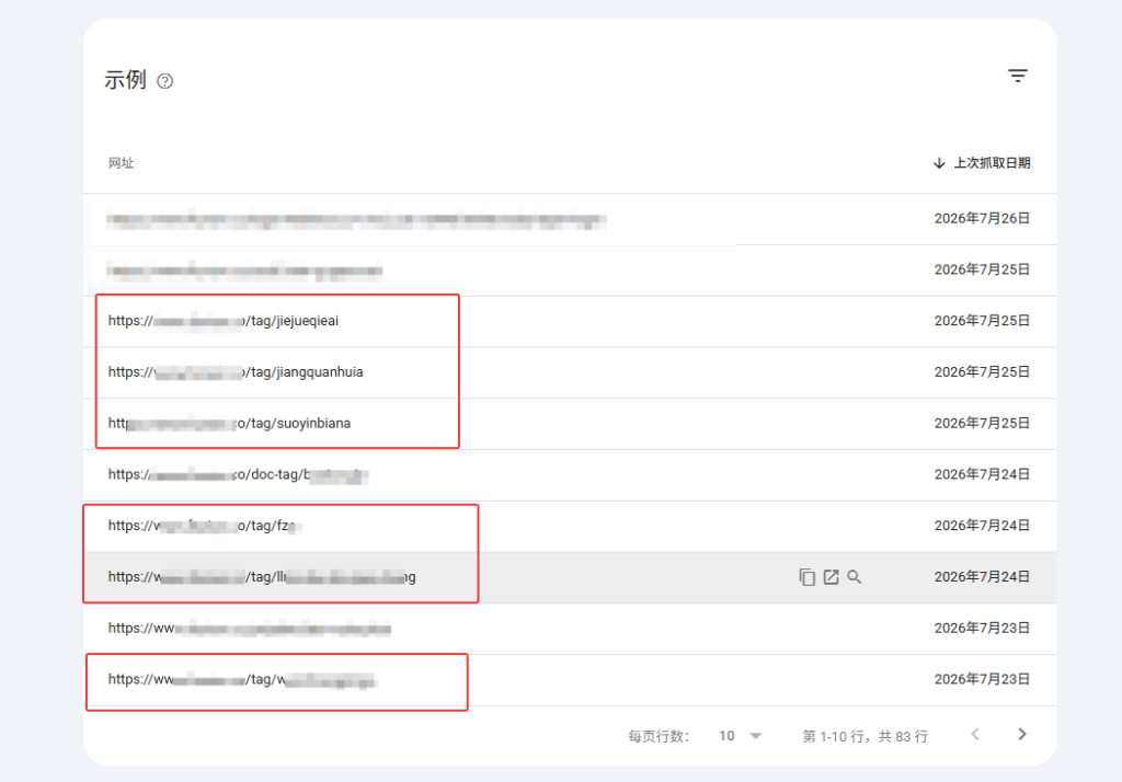GSC后台中认为低质量的Tag标签页面