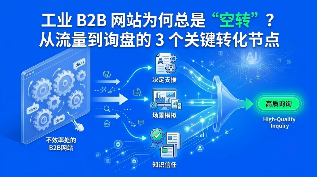 工业 B2B 网站为何总是“空转”?从流量到询盘的 3 个关键转化节点