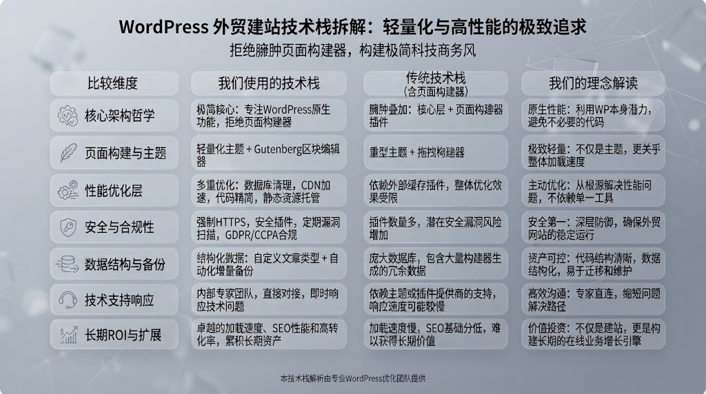 WordPress 外贸建站技术栈拆解：为什么我们不用页面构建器