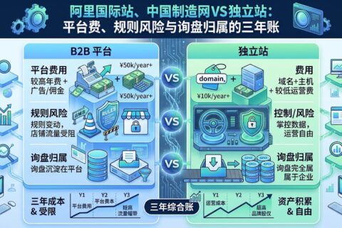 阿里国际站、中国制造网 vs 独立站：平台费、规则风险与询盘归属的三年账
